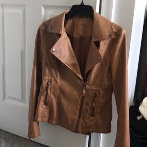 Brown faux leather jacket